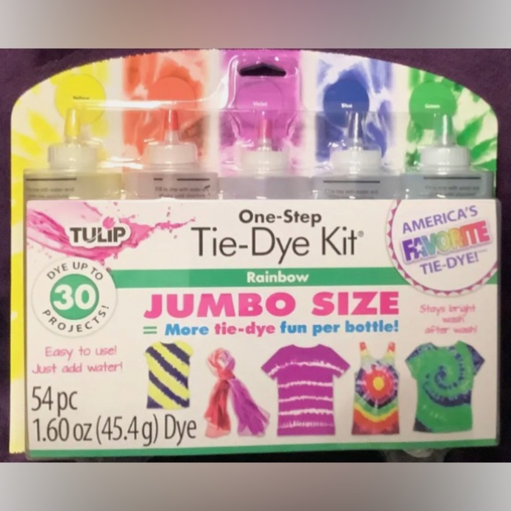 💗3/$15 Tie dye kit jumbo size tulip brand one step large colorful set craft